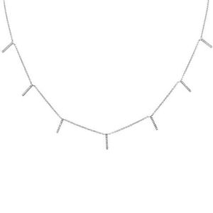 .14ct 14kt white gold trendy diamond charm necklac